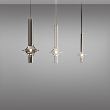 Penta Wonder suspension lamp in the three sizes, hanging side by side