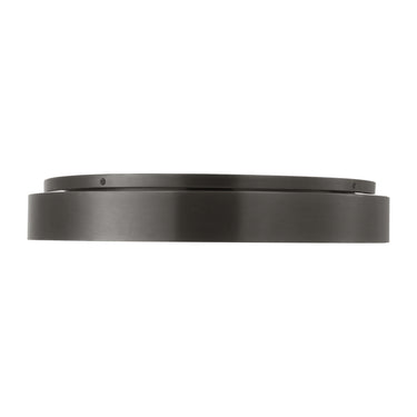 Premium Bronze flush mount, 18" round, alabaster diffuser; commercial grade.