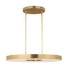 Luxury 36" round alabaster and antique brass chandelier by Visual Comfort.