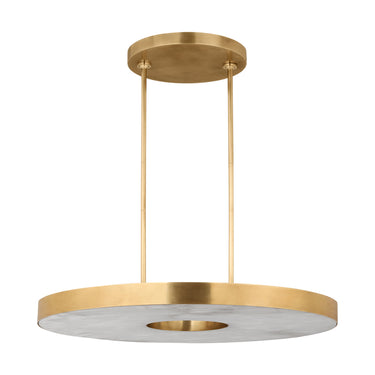 Unique luxury ceiling light: 36" alabaster and antique brass for modern spaces.