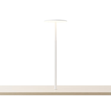 Yurei Co-Working Desk Lamp – Matte White, Through-Table Mount, No Shade (Lamp Only)