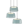 Koncept Yurei Circular 3 Pendant Light Matte Black 14" Acrylic Shade Blue