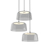 Koncept Yurei Circular 3 Pendant Light Matte Black 14" Acrylic Shade Clear