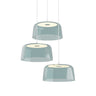 Koncept Yurei Circular 3 Pendant Light Matte White 14" Acrylic Shade Blue