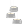 Koncept Yurei Circular 3 Pendant Light Matte White 14" Acrylic Shade Clear