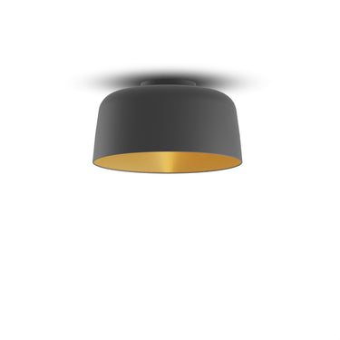 Koncept Yurei Pendant Light Matte Black 14" Metal Shade Matte Black Gold Interior
