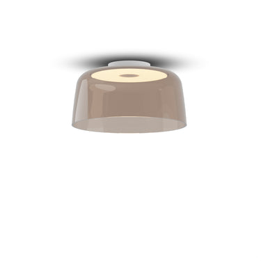 Koncept Yurei Pendant Light Matte White 14" Acrylic Shade Tea Brown