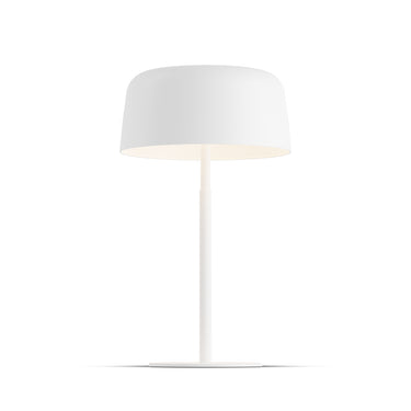 Yurei Table Lamp – Matte White, 14" Metal Shade – Matte White