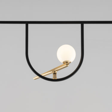 Modern Italian LED linear pendant light for residential living rooms and commercial office spaces