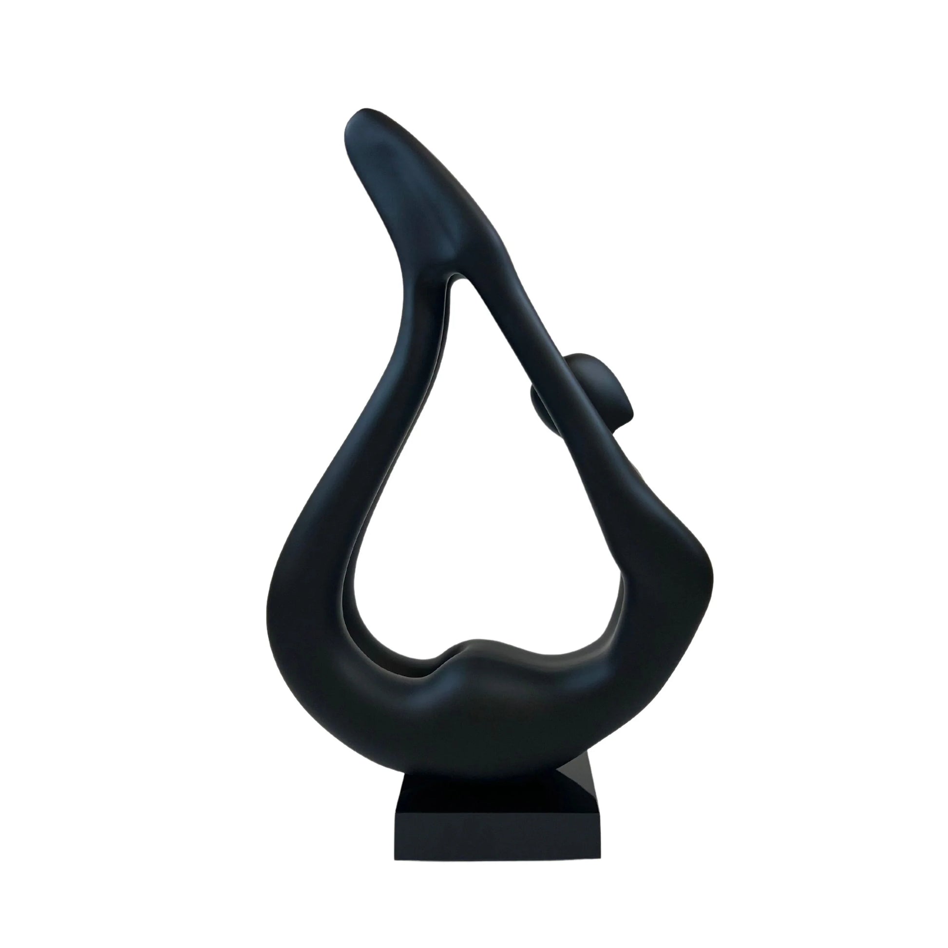 Finesse Decor Yoga Black Sculpture in Bronze Base 3