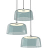 Yurei 3-light LED pendant ceiling light with translucent blue shades by Koncept