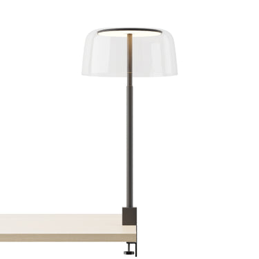 LED clamp desk lamp for shared workspaces and libraries