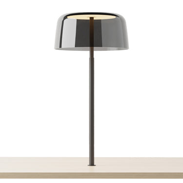 Yurei desk lamp for conference tables with removable translucent shade and continuous dimming feature