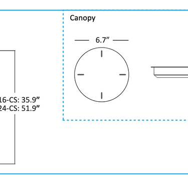 Konzept Z-bar Cross energy efficient dimmable cross pendant UL listed 60000 hour life dimensions