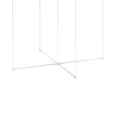 silver z-bar cross pendant light office lobby hotel lighting
