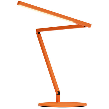 Z-Bar Mini Gen 4 LED desk lamp in matte orange finish with USB charging port and adjustable dimmer for modern workspaces