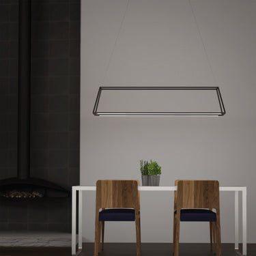Z-Bar Rise Rectangle pendant with low voltage dimmable electronic LED control