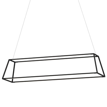 Modern 40-inch Z-Bar Rise Rectangle LED pendant with warm 3000K illumination