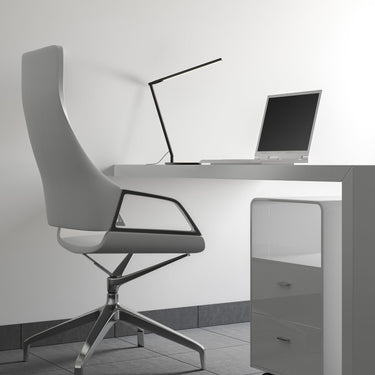 Koncept Z-Bar Solo Gen 4 desk lamp matte black modern LED light with adjustable arms for office and hotel use.