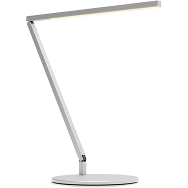 Z-Bar Solo Gen 4 LED desk lamp in silver finish with adjustable arms for modern office desk lighting.