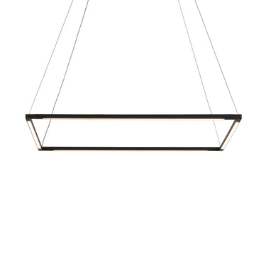 Overhead view of the black modular lighting grid network for a modern commercial space.