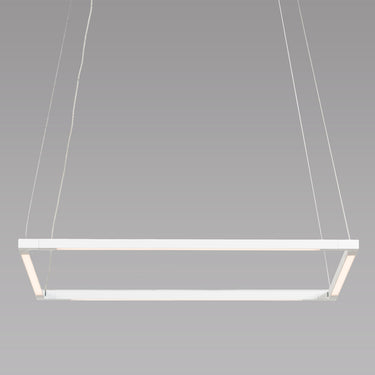 Energy-efficient 48 watt LED square pendant (Matte white) for home or architectural use.