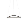 Koncept Z-Bar Triangle LED pendant light in matte black finish, modern geometric ceiling fixture for dining rooms.