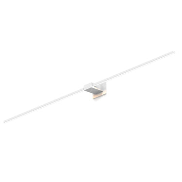 Matte white rotatable LED linear sconce for hotel lobby lighting.