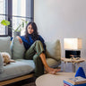 Nova of California Zen Reclining Table Lamp Night Light 19 Espresso Wood Brushed Nickel