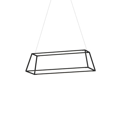 Koncept Z-Bar Pendant Rise Small Rectangle Soft Warm Matte Black 40" x 14" x 12"
