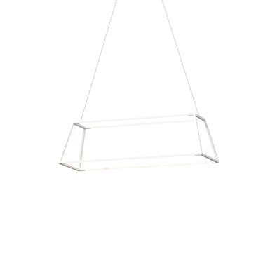 Koncept Z-Bar Pendant Rise Small Rectangle Soft Warm Matte White 40" x 14" x 12"