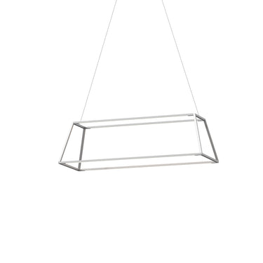 Koncept Z-Bar Pendant Rise Small Rectangle Soft Warm Silver 40" x 14" x 12"