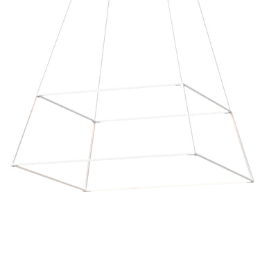Koncept Z-Bar Pendant Rise Large Square Soft Warm Matte White 51" x 51" x 20"