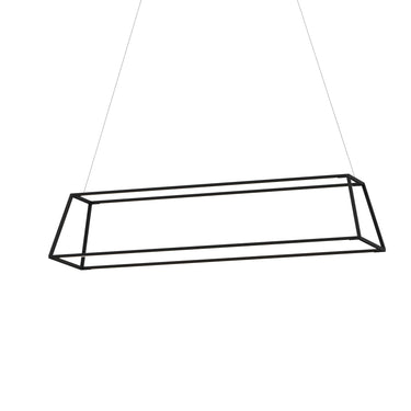 Koncept Z-Bar Pendant Rise Large Rectangle Soft Warm Matte Black 56" x 14" x 12"