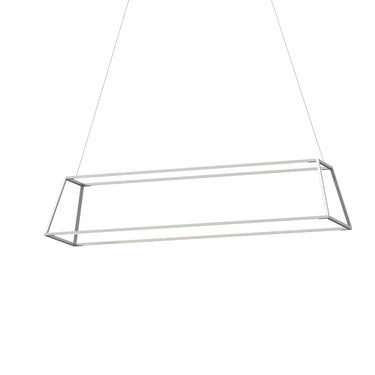 Koncept Z-Bar Pendant Rise Large Rectangle Soft Warm Silver 56" x 14" x 12"