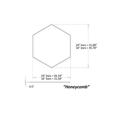 Koncept Z-Bar Pendant Medium Honeycomb Soft Warm Silver 52" x 45"