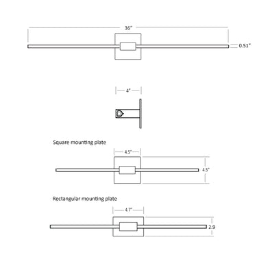 Koncept Z-Bar Wall Sconce Soft Warm Matte White 36" Center Mount