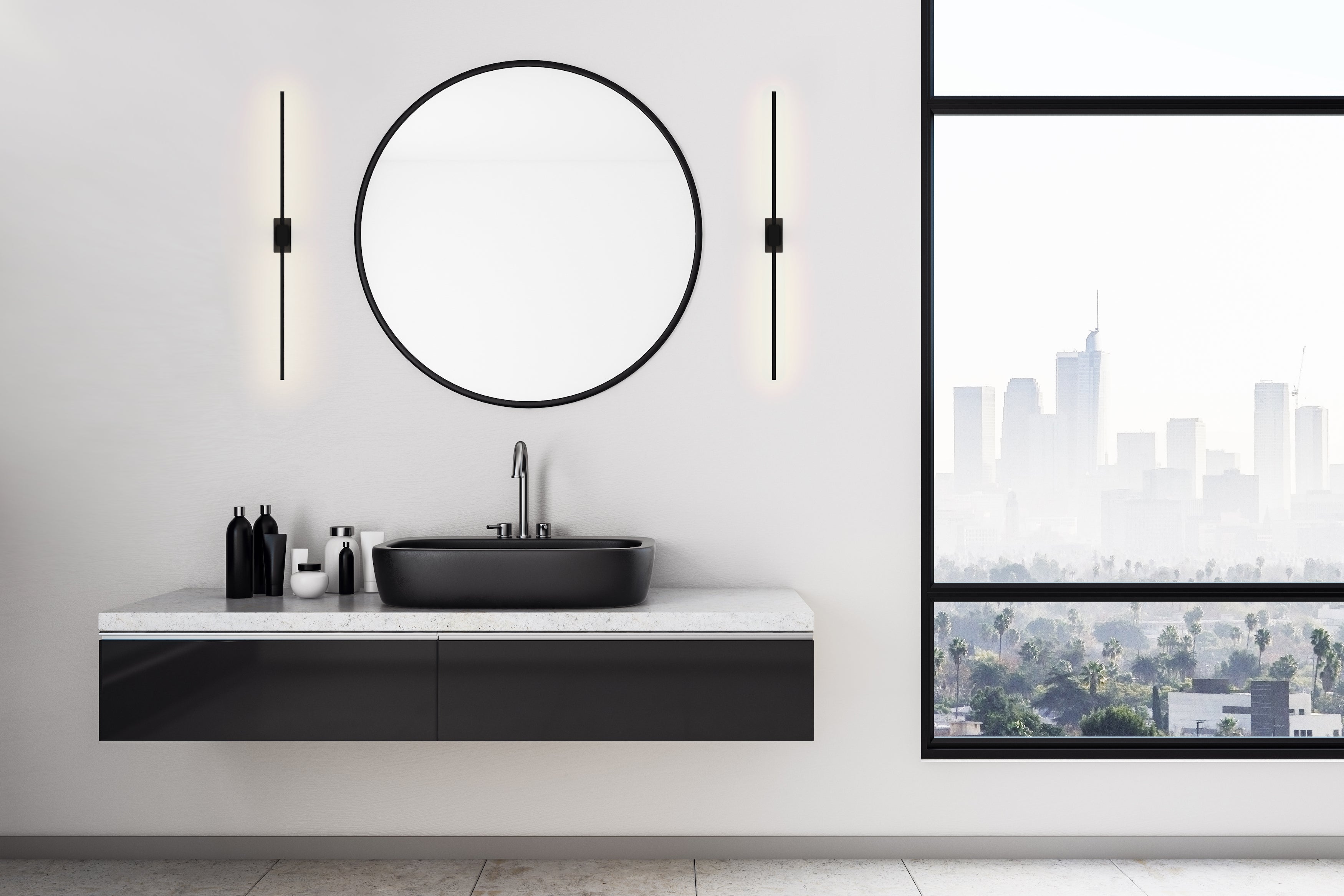 Koncept Z Bar Wall Sconce Soft Warm Brushed Nickel 36 Center Mount LoftModern
