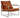 Contemporary Zara armchair amber genuine leather with brushed stainless steel base