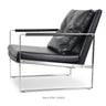 Zara Modern Armchair black PPM leatherette with brushed stainless steel base by Soho Concept