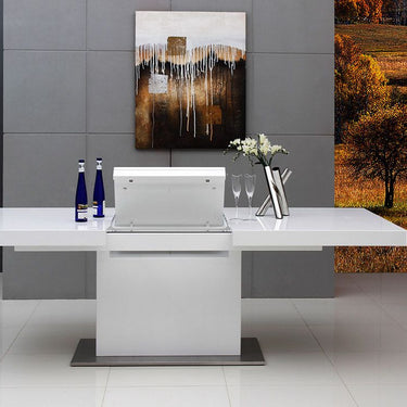 Modern White Extendable Dining Table -  Perfect for Family Gatherings