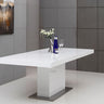 Zenith Modern White Extendable Dining Table - Fully Extended with 10 Guests
