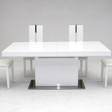 Extendable Dining Table in White - Seats up to 10 People Comfortably