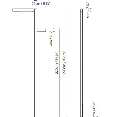 Measurements for the Zenthin 2 Light (line drawing)