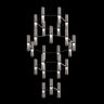 Zephyr modular glass chandelier by Artemide with clear hand-blown diffusers and black steel frame