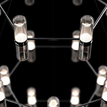 Zephyr contemporary LED chandelier with adjustable hanging height