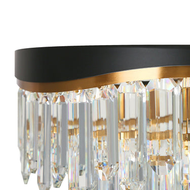 Zephyrine 9-Light Chandelier, 21.5", Brass with Crystal Tiers - Glam Style, Modern Home 