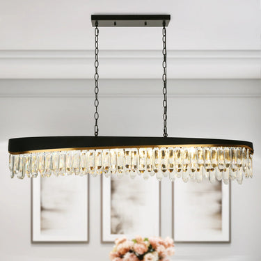 Zephyrine Modern Black and Brass 10-Light Island Pendant