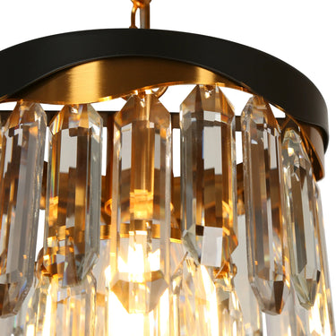 Zephyrine Crystal Pendant Light for Kitchen Island - 8.5", Black & Gold
