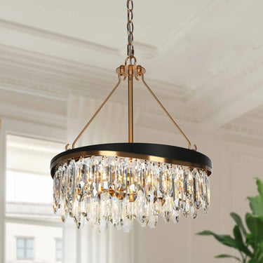 Zephyrine 4-Light Crystal Chandelier - Black and Gold